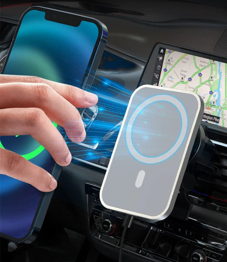 Magnetic Car Wireless Charger 15W | Fast Charging Car Phone Holder