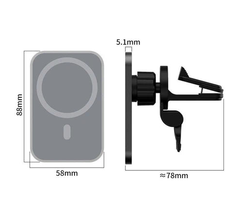 Magnetic Car Wireless Charger 15W | Fast Charging Car Phone Holder