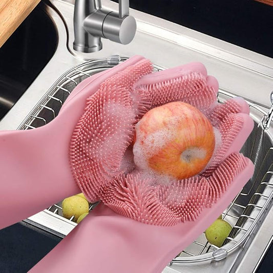 Reusable Silicone Dishwashing Gloves | Multi-Purpose Cleaning