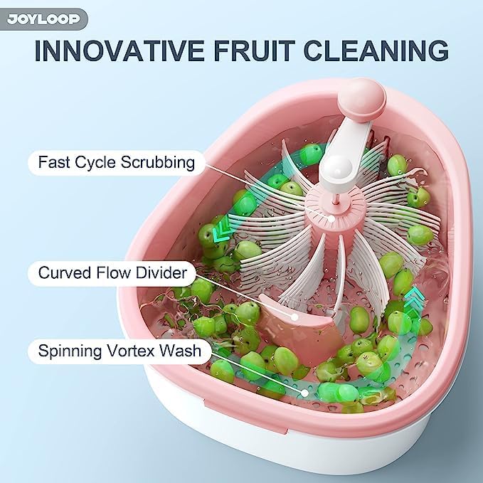 Manual Fruit & Vegetable Washer Bowl | Crystal-Clear Fruit Washing Basket