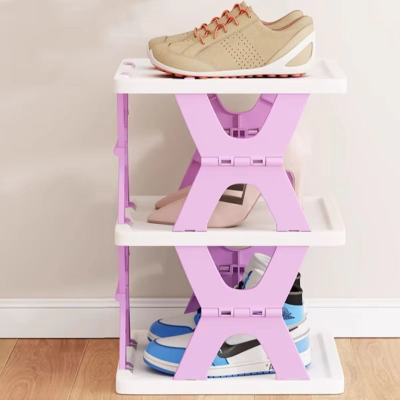 Multi-Layer Plastic Shoe Storage Shelf for Home